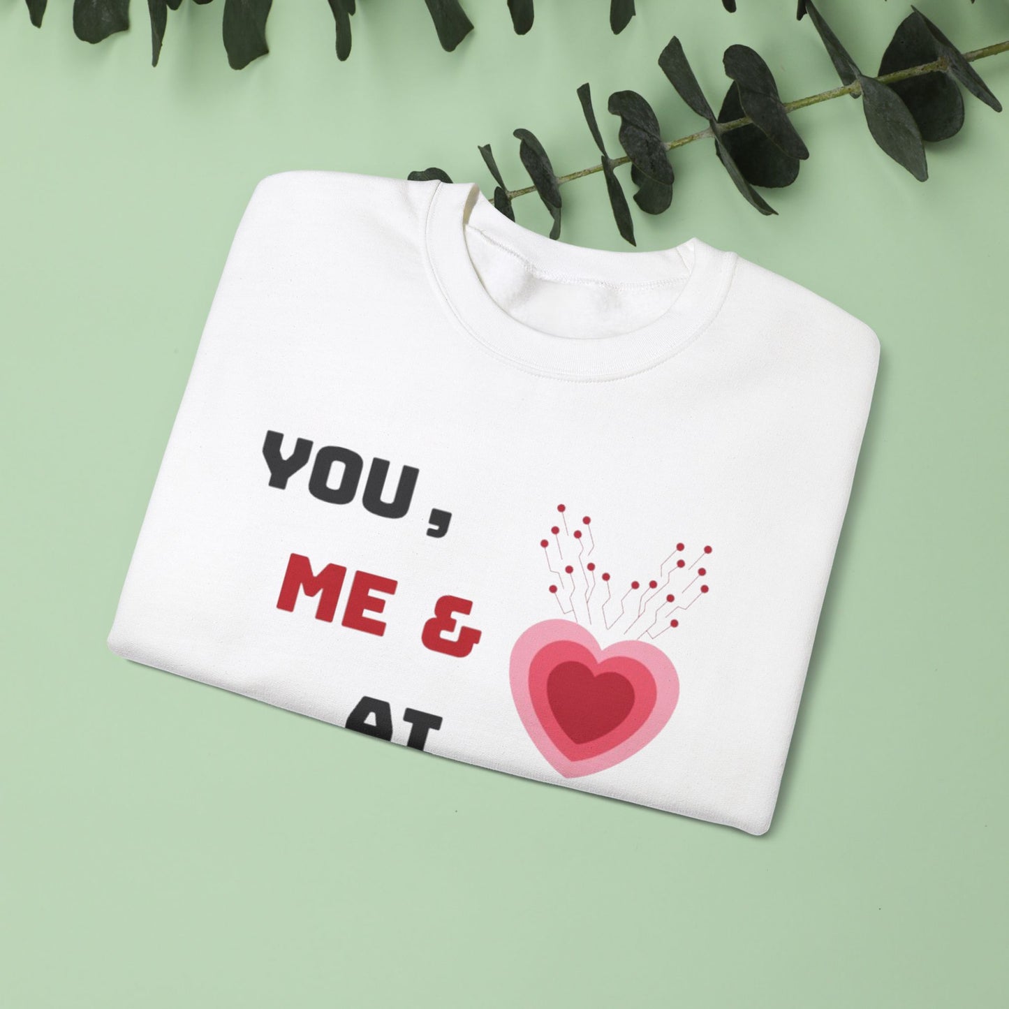 Sudadera de cuello redondo 'Tú, yo y AI' para San Valentín