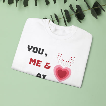 Sweat-shirt ras du cou « Toi, moi et IA » pour la Saint-Valentin