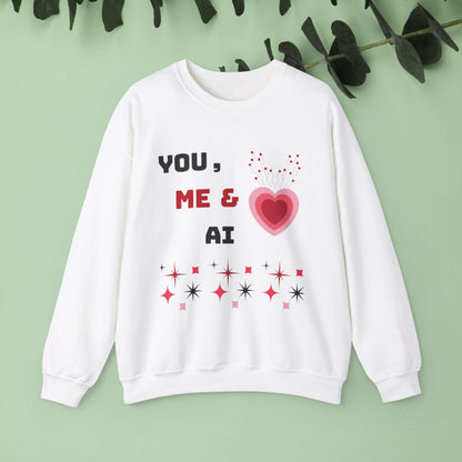 Sudadera de cuello redondo 'Tú, yo y AI' para San Valentín