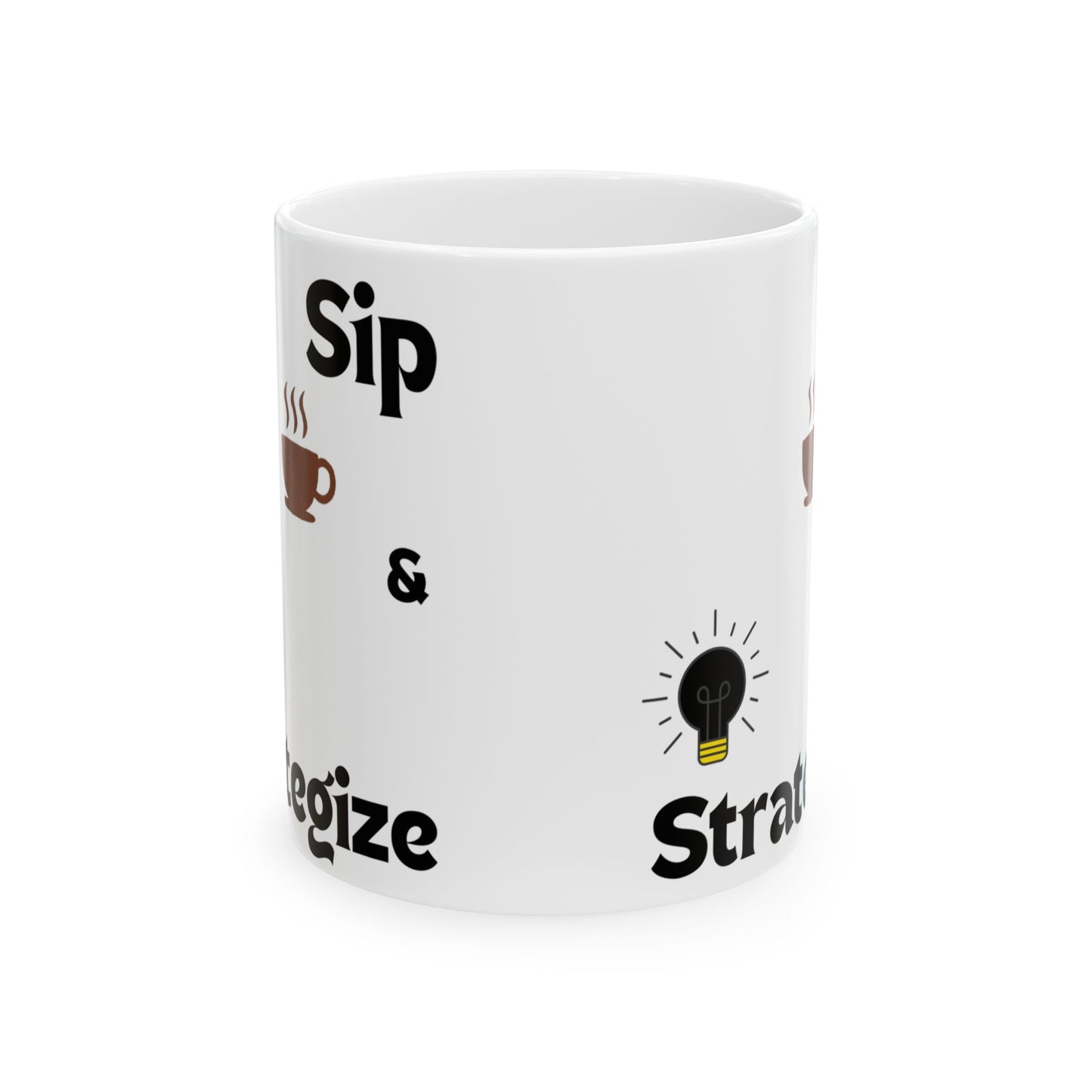 Taza personalizada - Taza de café de cerámica 'Sip &amp; Strategize' 