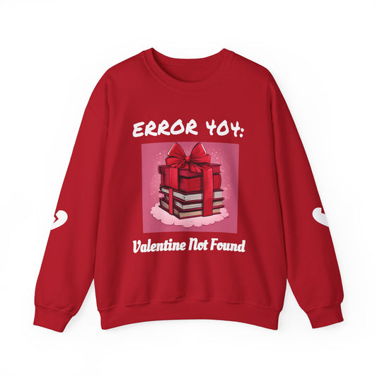 Geeky "Error 404: Valentine Not Found" Crewneck Sweatshirt