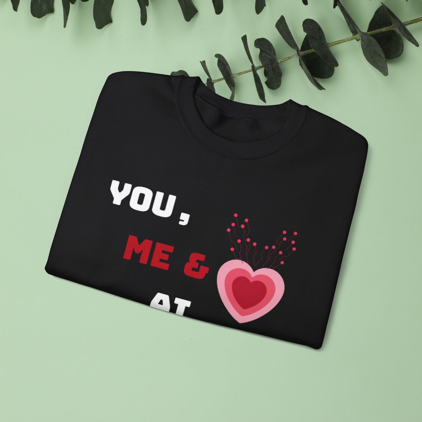 Sweat-shirt ras du cou « Toi, moi et IA » pour la Saint-Valentin