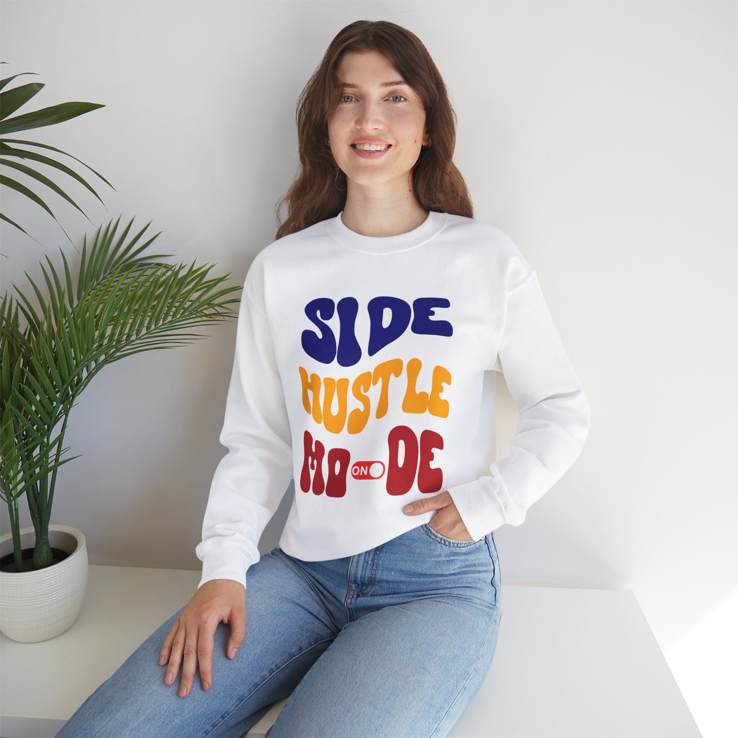 Side Hustle Mode Sweatshirt | Unisex Heavy Blend Crewneck for Entrepreneurs