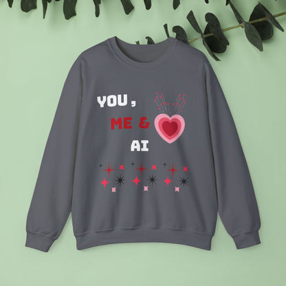 Sudadera de cuello redondo 'Tú, yo y AI' para San Valentín