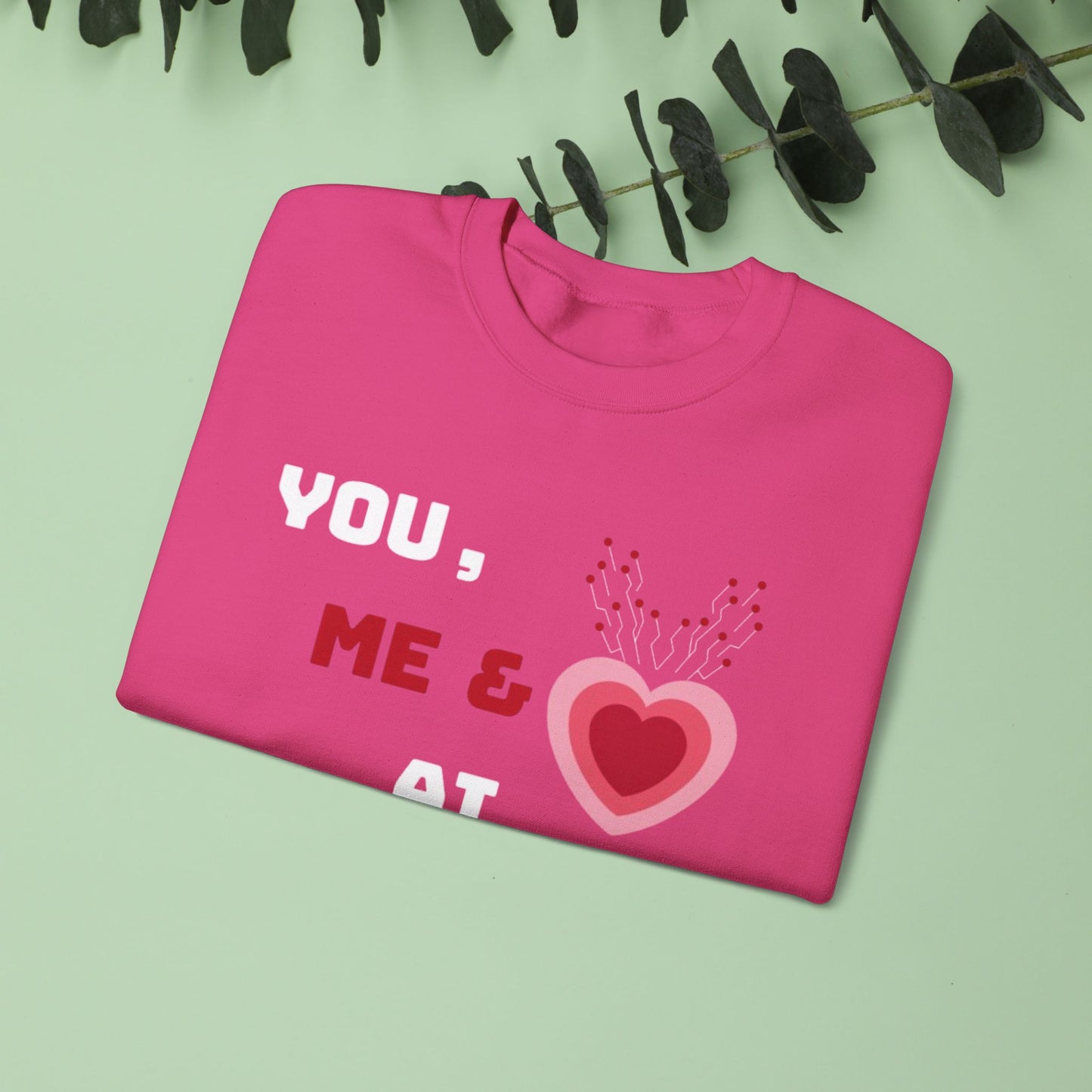 Sweat-shirt ras du cou « Toi, moi et IA » pour la Saint-Valentin