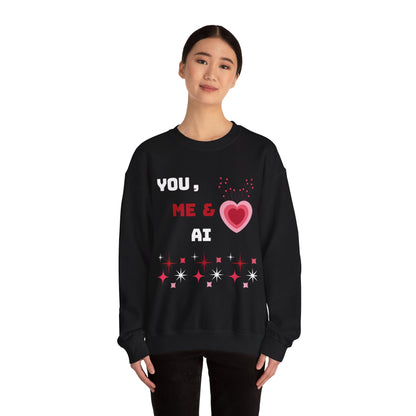 Sweat-shirt ras du cou « Toi, moi et IA » pour la Saint-Valentin