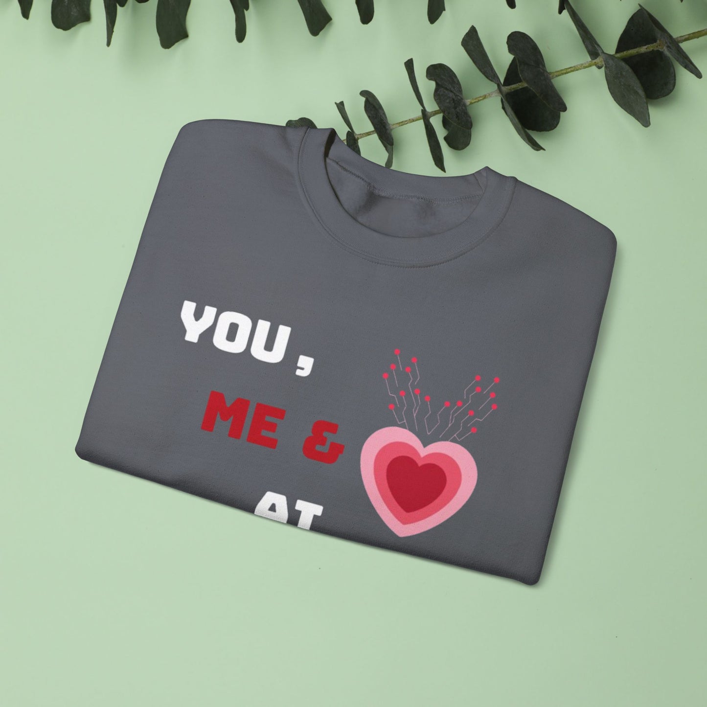 Sweat-shirt ras du cou « Toi, moi et IA » pour la Saint-Valentin